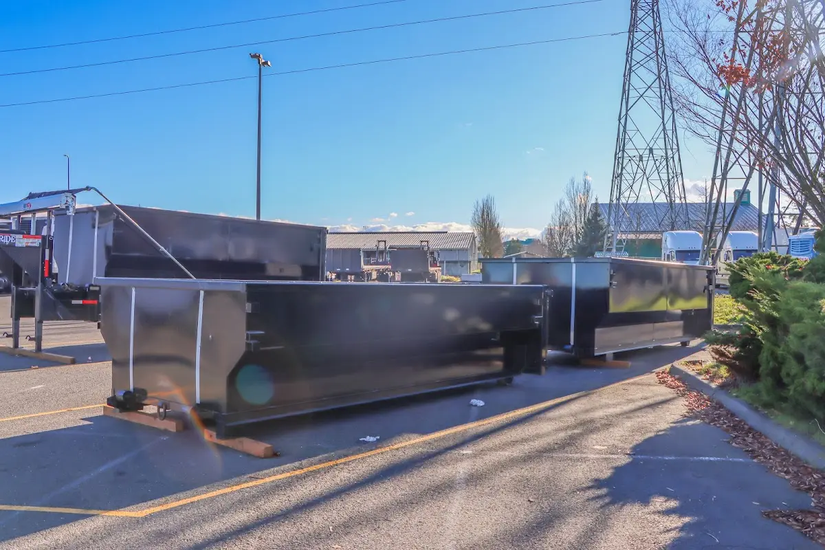 Roll-off dumpster ready for waste disposal at job site for Estate Cleanout Dumpster Rental in Bluffton